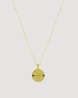 Cvlcha Virgo Zodiac pendant with a chain on a white background