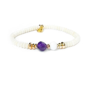 MAYKA Amethyst Coral Beaded Bracelet - CVLCHA