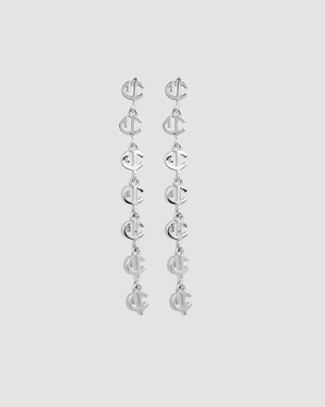 Signature Silver CVLCHA drop earrings in 14k gold plated sterling silver featuring an elegant elongated drop design.