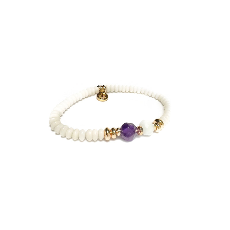 MAYKA Amethyst Coral Beaded Bracelet - CVLCHA