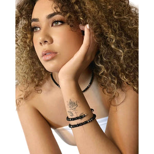 Helena Black Onyx Cuff Bracelet - CVLCHA