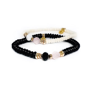 MAYKA Rose Quartz  Beaded Bracelet - CVLCHA