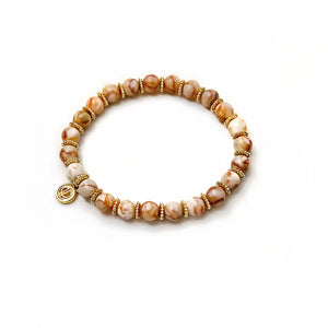 Natalija Red Jasper gemstone beaded bracelet featuring genuine natural Red Spider Jasper gemstones by CVLCHA.