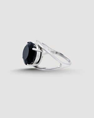 Cvlcha Striking Black Brilliant cut cocktail ring designed to command attention with effortless confidence.