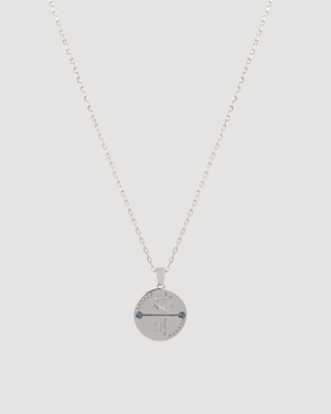 CVLCHA Sagittarius Zodiac Silver Necklace  against a white background