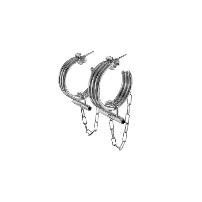 ADIRA Crystal Rod Hoop Earrings - CVLCHA