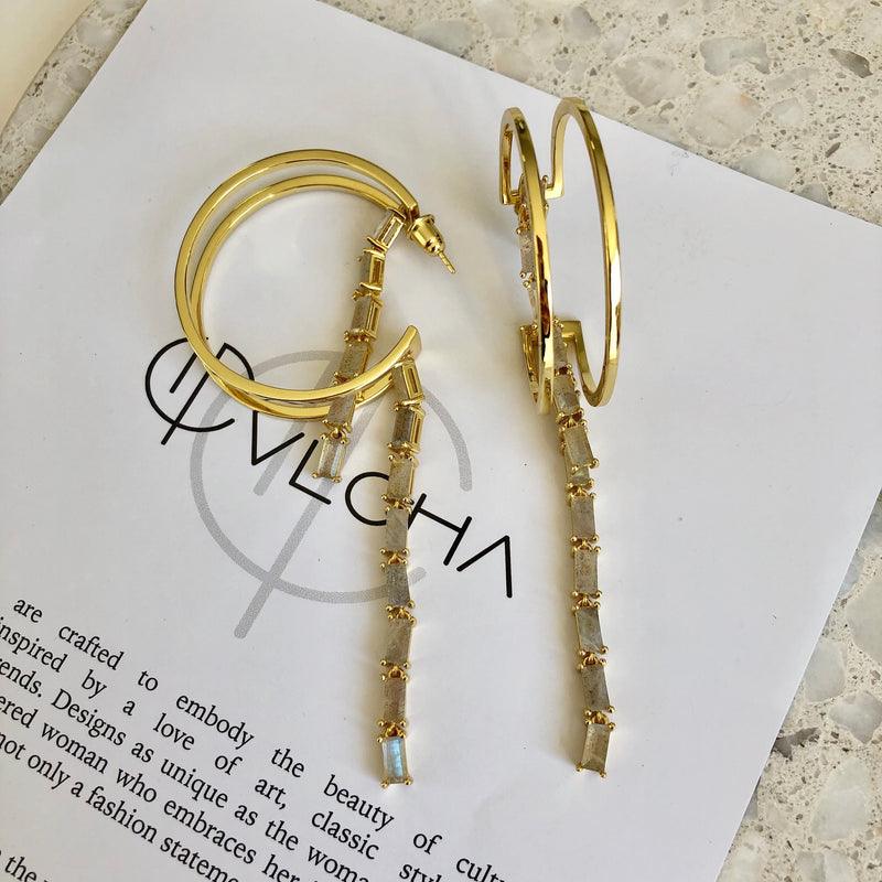 Temple Goddess Earrings Gold - CVLCHA