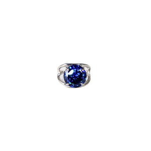 DUTCHESS Sapphire Crystal Statement Ring – Silver- CVLCHA