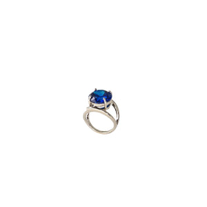 DUTCHESS Sapphire Crystal Statement Ring – Silver-CVLCHA
