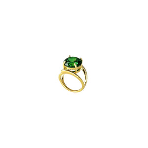 Harmony emerald crystal statement gold Ring - CVLCHA