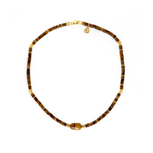 Maliha Tiger Eye Choker Necklace - CVLCHA