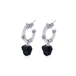 CVLCHA Black Onyx Hoop Earrings - CVLCHA