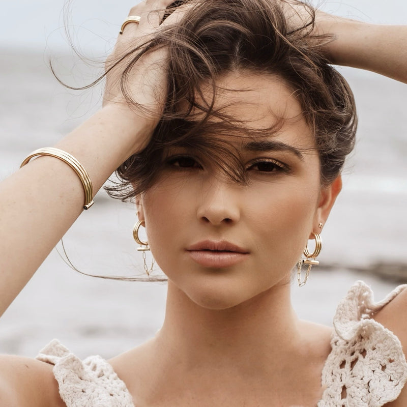 ADIRA Crystal Rod Hoop Earring - CVLCHA