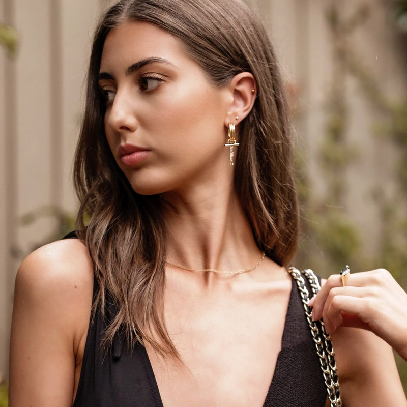 ADIRA Crystal Rod Hoop Earring - CVLCHA