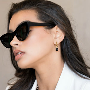 CVLCHA Black Onyx Hoop Earrings - CVLCHA
