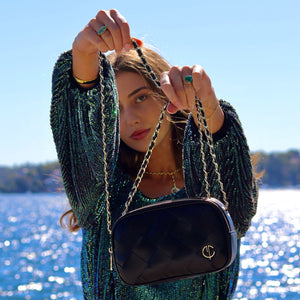 Black Runway Nappa Leather Camera Bag - CVLCHA