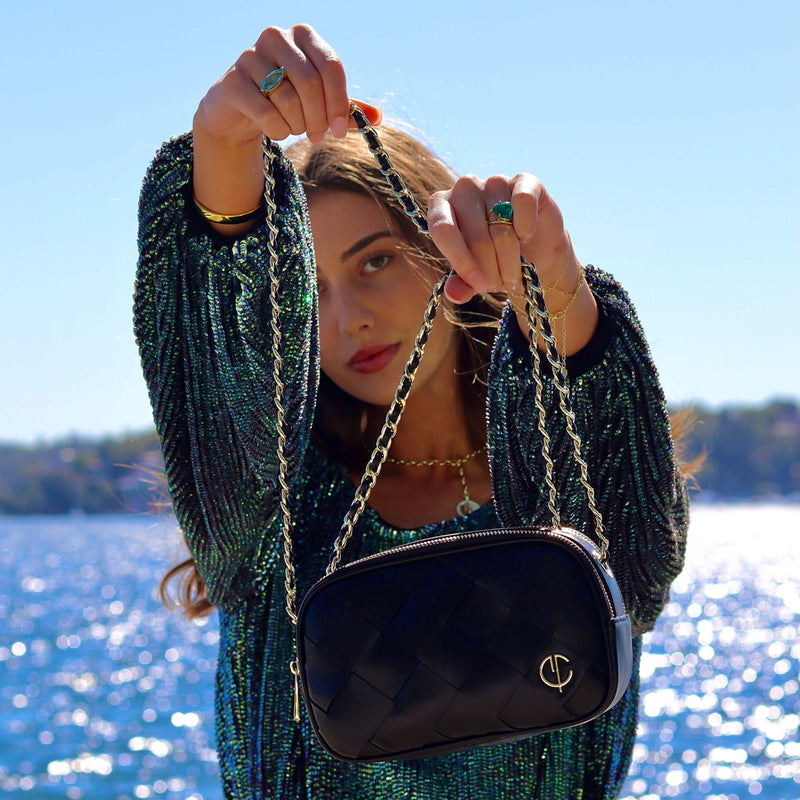 Black Runway Nappa Leather Camera Bag - CVLCHA