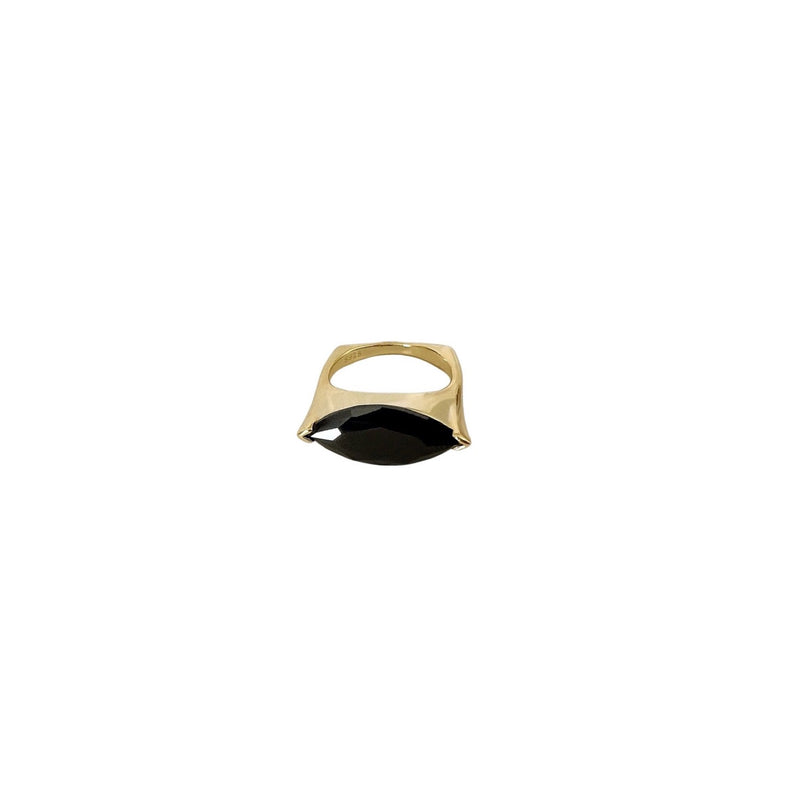 SELENE Black Crystal Marquise Ring - CVLCHA