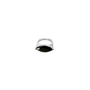 SELENE Black Crystal Marquise Ring - CVLCHA