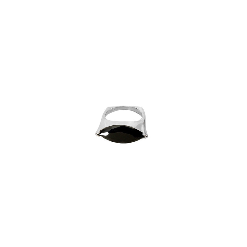 SELENE Black Crystal Marquise Ring - CVLCHA