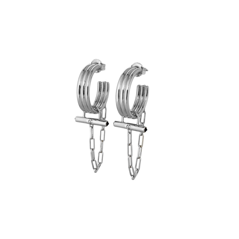 ADIRA Crystal Rod Hoop Earrings - CVLCHA
