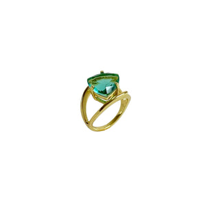 LILLY Aquamarine Trillion Cut Statement Ring - CVLCHA