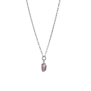 Raw Amethyst Gemstone Meditrina Necklace - CVLCHA