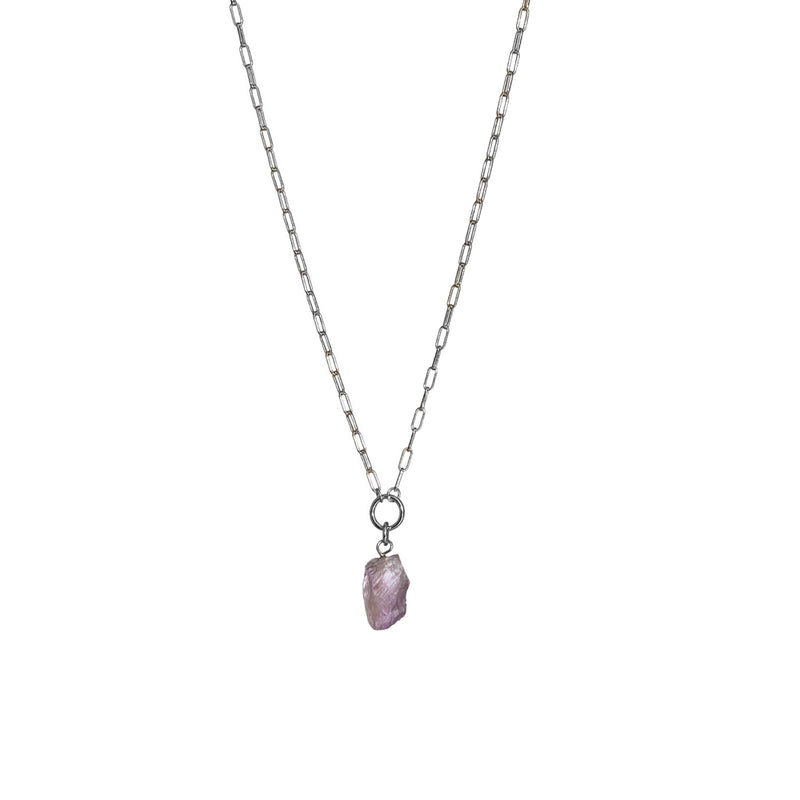 Raw Amethyst Gemstone Meditrina Necklace - CVLCHA