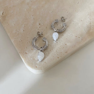 CVLCHA  Moonstone Hoop Earrings - CVLCHA