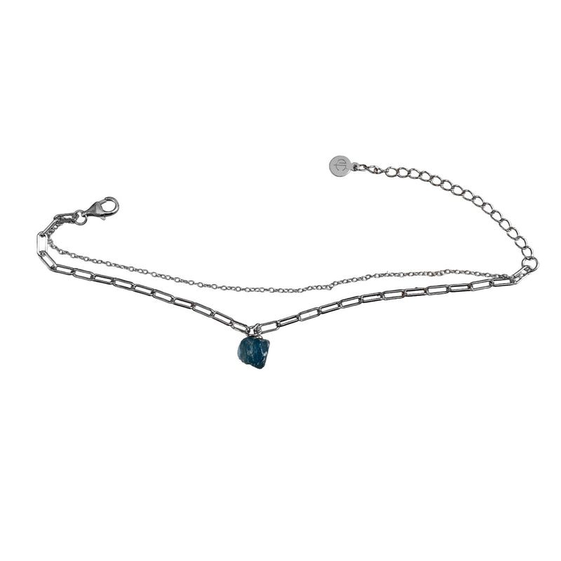 Raw Blue Fluorite Crystal Bracelet - CVLCHA
