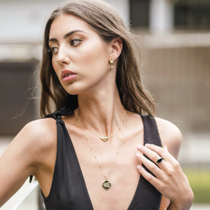 SELENE Black Crystal Marquise Ring - CVLCHA